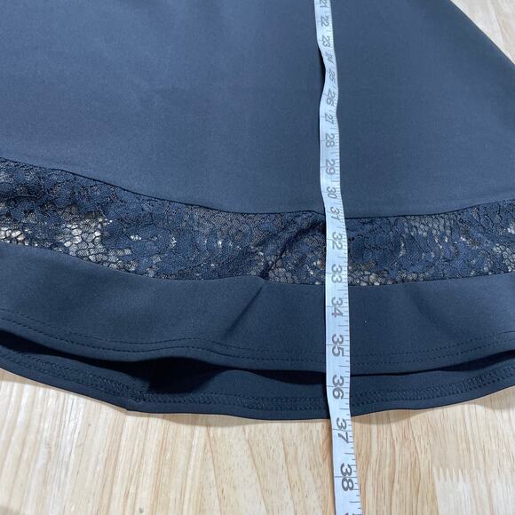 SHO by Tadashi Shoji NWOT Lace Trim Fit & Flare Dress Black Size 10 Semi-Sheer - Picture 10 of 12